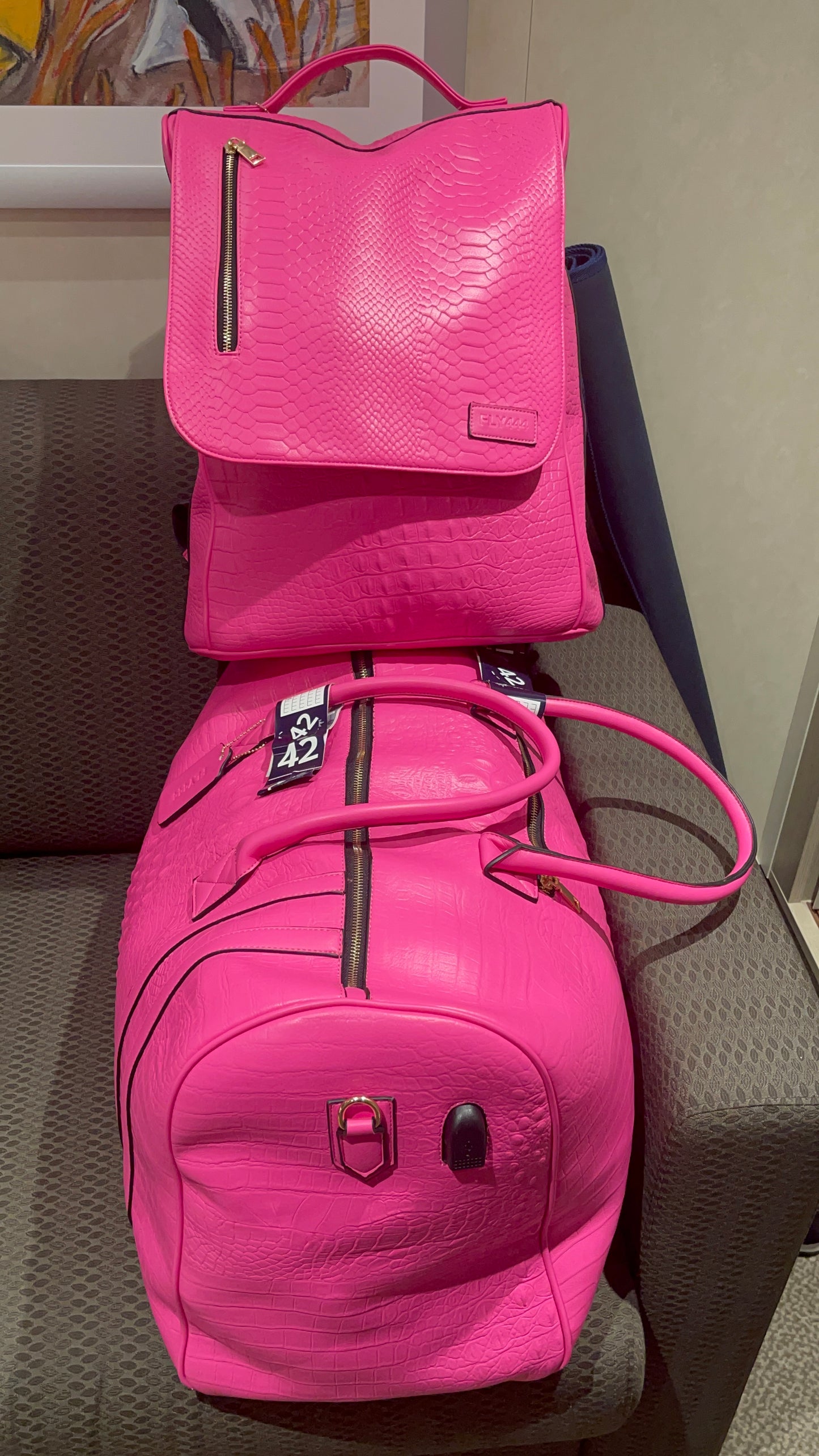 Travel with Purpose: The FLY444 Croc-Patterned Luggage Set - Style Meets Social Impact