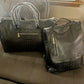 Fly444 Luxe Voyager: 2-Piece Blush & Crocodile-Embossed Luggage Set with USB Charging Port