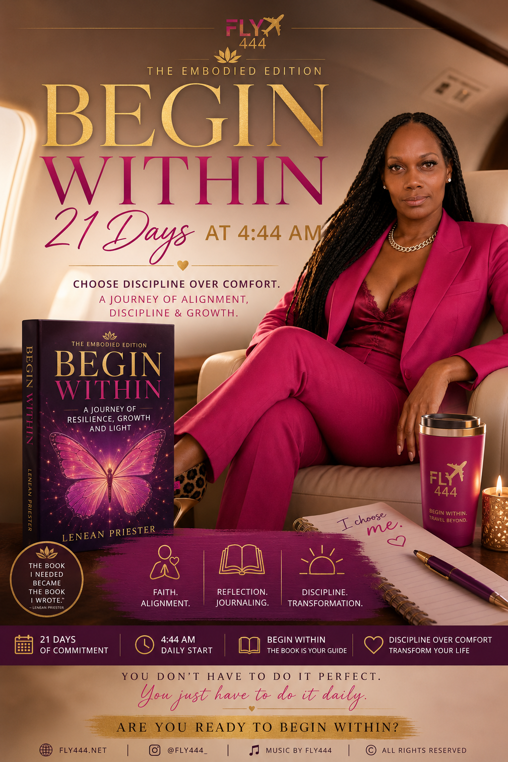 Load video: FLY444 Begin Within: The 4:44 AM Journey, a 21-day personal growth experience rooted in discipline, faith, and transformation.
